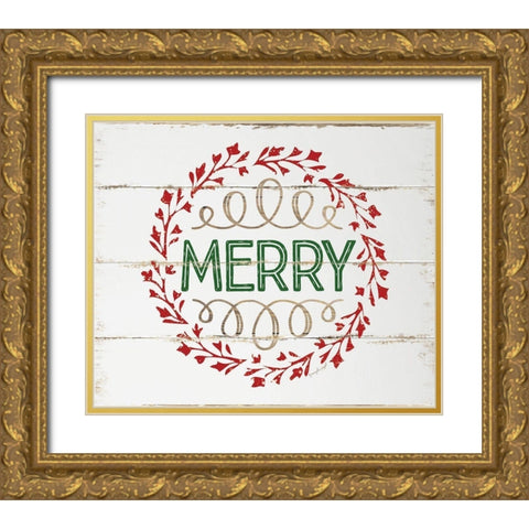 Merry Gold Ornate Wood Framed Art Print with Double Matting by Pugh, Jennifer