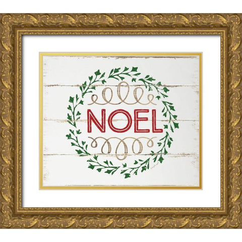 Noel Gold Ornate Wood Framed Art Print with Double Matting by Pugh, Jennifer