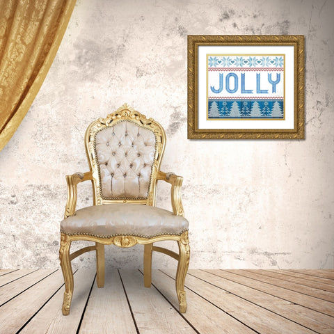 Jolly Gold Ornate Wood Framed Art Print with Double Matting by Pugh, Jennifer