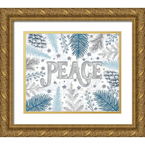 Peace Gold Ornate Wood Framed Art Print with Double Matting by Pugh, Jennifer