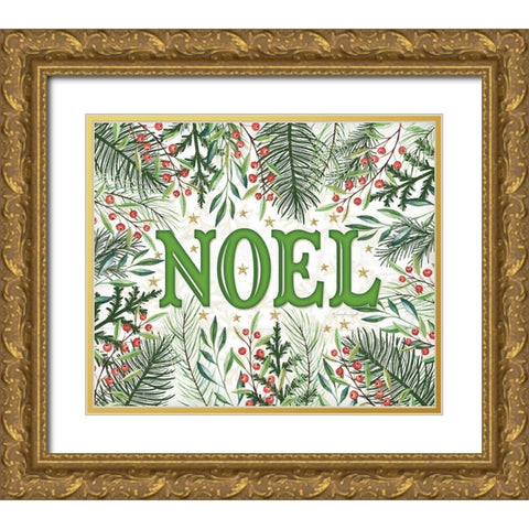 Noel Gold Ornate Wood Framed Art Print with Double Matting by Pugh, Jennifer