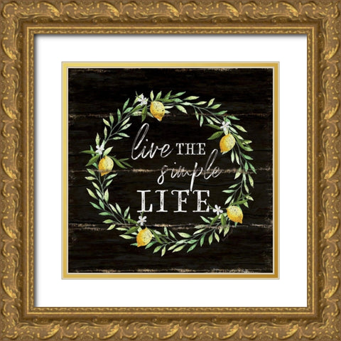 Live the Simple Life Gold Ornate Wood Framed Art Print with Double Matting by Pugh, Jennifer