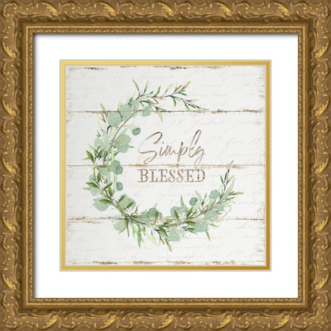 Simply Blessed Gold Ornate Wood Framed Art Print with Double Matting by Pugh, Jennifer