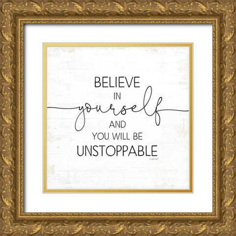 Believe in Yourself Gold Ornate Wood Framed Art Print with Double Matting by Pugh, Jennifer