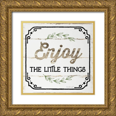 Enjoy the Little Things Gold Ornate Wood Framed Art Print with Double Matting by Pugh, Jennifer