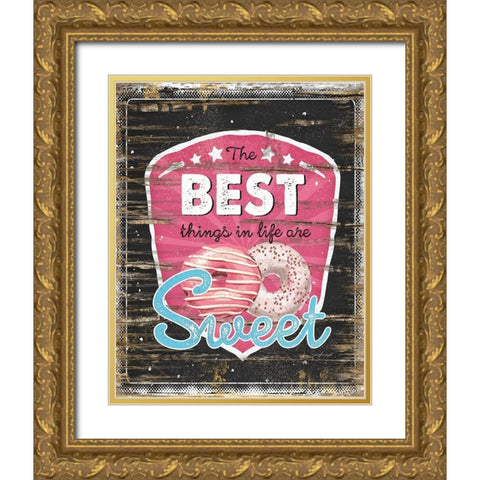 Best Things in Life Gold Ornate Wood Framed Art Print with Double Matting by Pugh, Jennifer