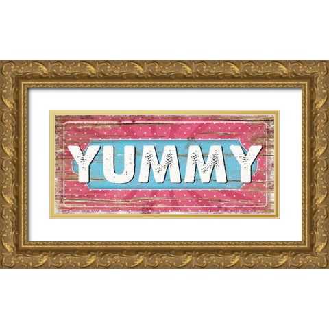 Yummy Gold Ornate Wood Framed Art Print with Double Matting by Pugh, Jennifer