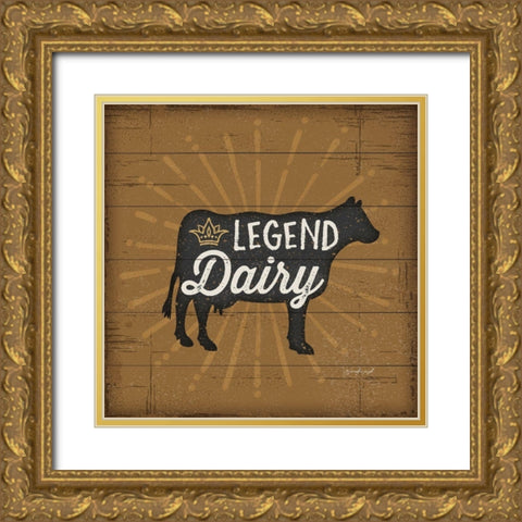 Legend Dairy Gold Ornate Wood Framed Art Print with Double Matting by Pugh, Jennifer