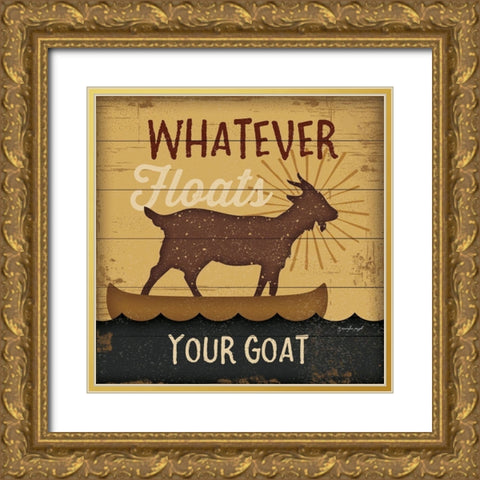 Floats Your Goat Gold Ornate Wood Framed Art Print with Double Matting by Pugh, Jennifer