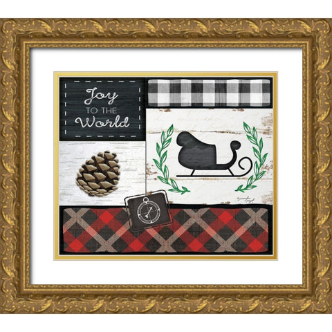 Joy to the World Gold Ornate Wood Framed Art Print with Double Matting by Pugh, Jennifer