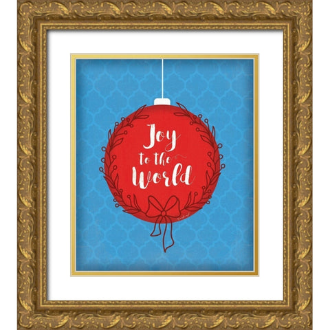 Joy to the World Gold Ornate Wood Framed Art Print with Double Matting by Pugh, Jennifer