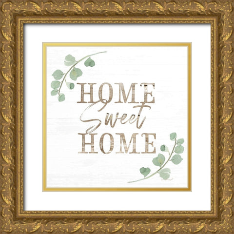 Home Sweet Home Gold Ornate Wood Framed Art Print with Double Matting by Pugh, Jennifer