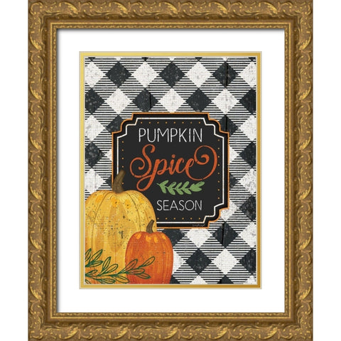 Pumpkin Spice Season Gold Ornate Wood Framed Art Print with Double Matting by Pugh, Jennifer