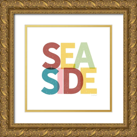 Seaside Gold Ornate Wood Framed Art Print with Double Matting by Pugh, Jennifer