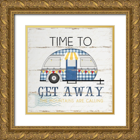 Time to Get Away Gold Ornate Wood Framed Art Print with Double Matting by Pugh, Jennifer