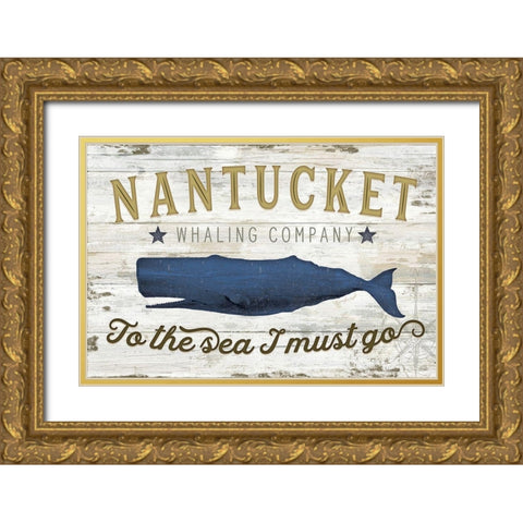 Nantucket Whaling Co. Gold Ornate Wood Framed Art Print with Double Matting by Pugh, Jennifer