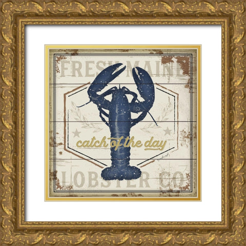 Fresh Maine Lobster Co. Gold Ornate Wood Framed Art Print with Double Matting by Pugh, Jennifer