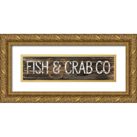 Fish and Crab Co. Gold Ornate Wood Framed Art Print with Double Matting by Pugh, Jennifer