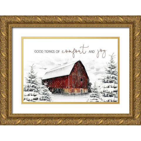 Good Tidings Gold Ornate Wood Framed Art Print with Double Matting by Pugh, Jennifer