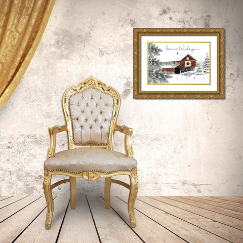 Home for the Holidays Gold Ornate Wood Framed Art Print with Double Matting by Pugh, Jennifer