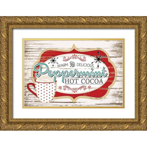 Peppermint Hot Cocoa Gold Ornate Wood Framed Art Print with Double Matting by Pugh, Jennifer