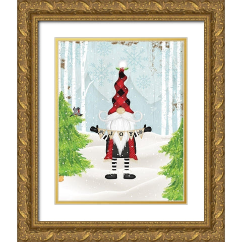 Gnome Gold Ornate Wood Framed Art Print with Double Matting by Pugh, Jennifer