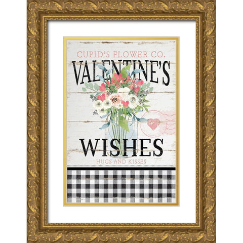 Cupids Flower Co. Gold Ornate Wood Framed Art Print with Double Matting by Pugh, Jennifer