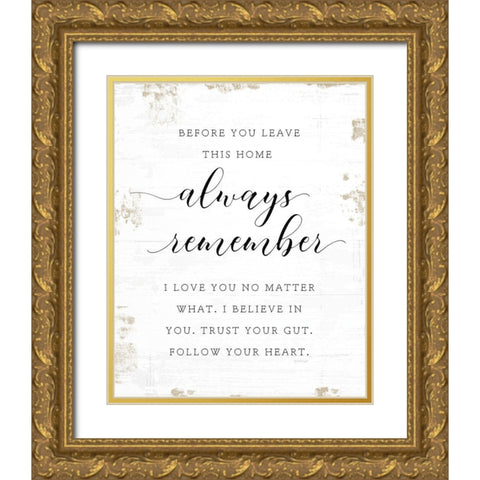 Always Remember Gold Ornate Wood Framed Art Print with Double Matting by Pugh, Jennifer