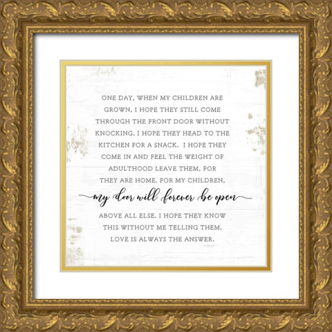 My Door Will Forever Be Open Gold Ornate Wood Framed Art Print with Double Matting by Pugh, Jennifer