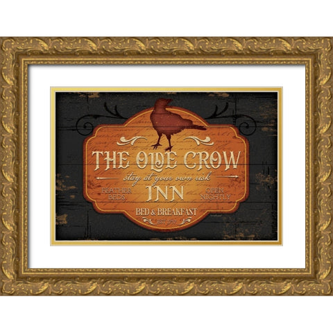 The Olde Crow Inn Gold Ornate Wood Framed Art Print with Double Matting by Pugh, Jennifer