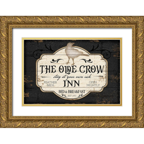 The Olde Crow Inn II Gold Ornate Wood Framed Art Print with Double Matting by Pugh, Jennifer