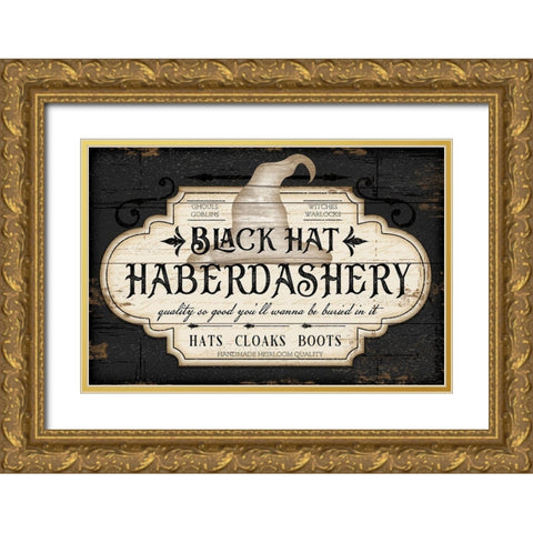 Haberdashery Gold Ornate Wood Framed Art Print with Double Matting by Pugh, Jennifer