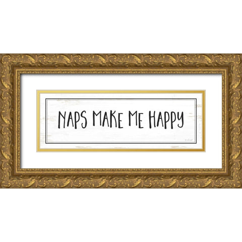 Naps Make Me Happy Gold Ornate Wood Framed Art Print with Double Matting by Pugh, Jennifer