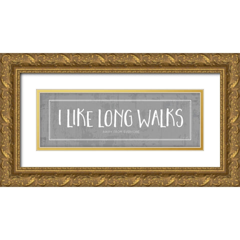 Long Walks Gold Ornate Wood Framed Art Print with Double Matting by Pugh, Jennifer