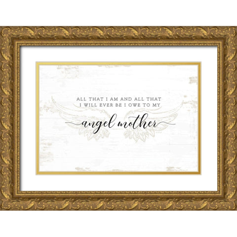 Angel Mother Gold Ornate Wood Framed Art Print with Double Matting by Pugh, Jennifer