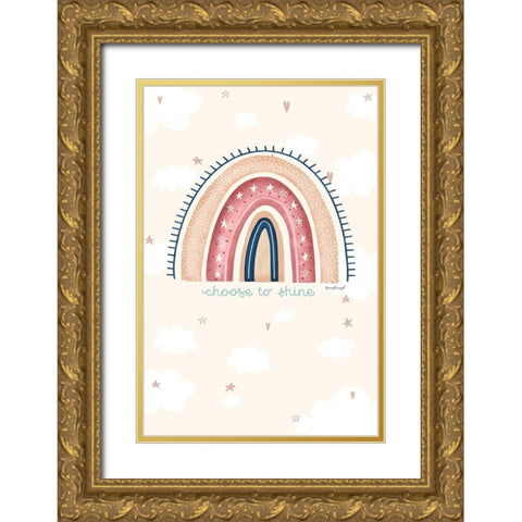 Choose to Shine Gold Ornate Wood Framed Art Print with Double Matting by Pugh, Jennifer