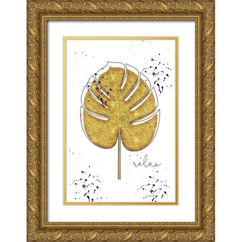 Relax Gold Ornate Wood Framed Art Print with Double Matting by Pugh, Jennifer