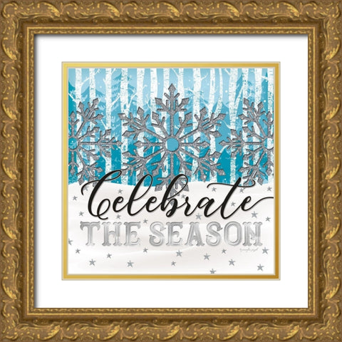 Celebrate the Season Gold Ornate Wood Framed Art Print with Double Matting by Pugh, Jennifer