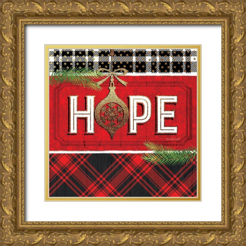 Hope Gold Ornate Wood Framed Art Print with Double Matting by Pugh, Jennifer