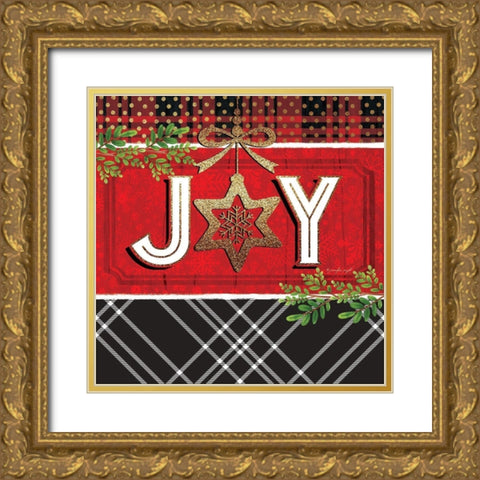 Joy Gold Ornate Wood Framed Art Print with Double Matting by Pugh, Jennifer