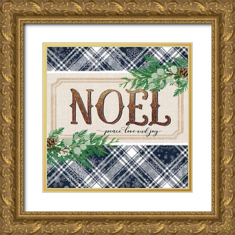 Noel Gold Ornate Wood Framed Art Print with Double Matting by Pugh, Jennifer