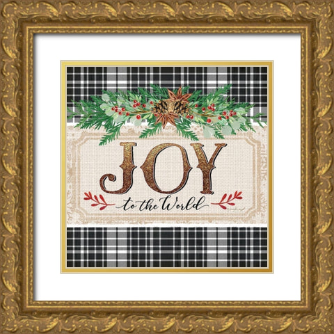 Joy to the World Gold Ornate Wood Framed Art Print with Double Matting by Pugh, Jennifer