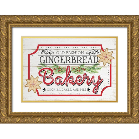 Gingerbread Bakery Gold Ornate Wood Framed Art Print with Double Matting by Pugh, Jennifer