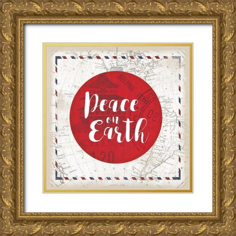 Peace on Earth Gold Ornate Wood Framed Art Print with Double Matting by Pugh, Jennifer