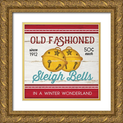 Sleight Bells Gold Ornate Wood Framed Art Print with Double Matting by Pugh, Jennifer