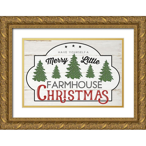 Merry Little Farmhouse II Gold Ornate Wood Framed Art Print with Double Matting by Pugh, Jennifer