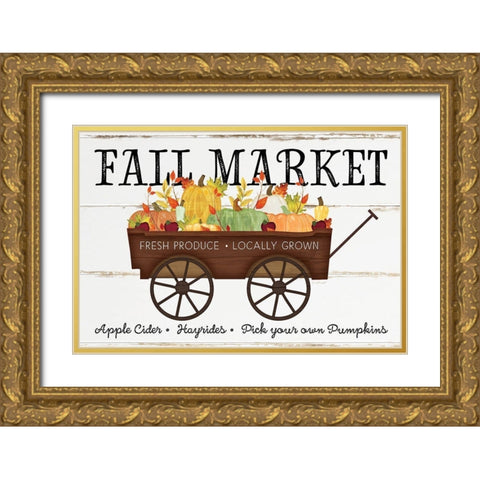 Fall Market Gold Ornate Wood Framed Art Print with Double Matting by Pugh, Jennifer