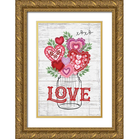 Love Gold Ornate Wood Framed Art Print with Double Matting by Pugh, Jennifer