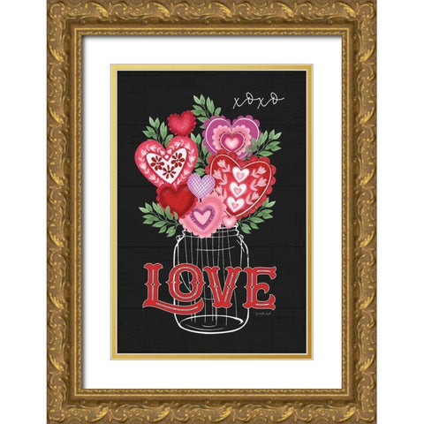 Love Gold Ornate Wood Framed Art Print with Double Matting by Pugh, Jennifer