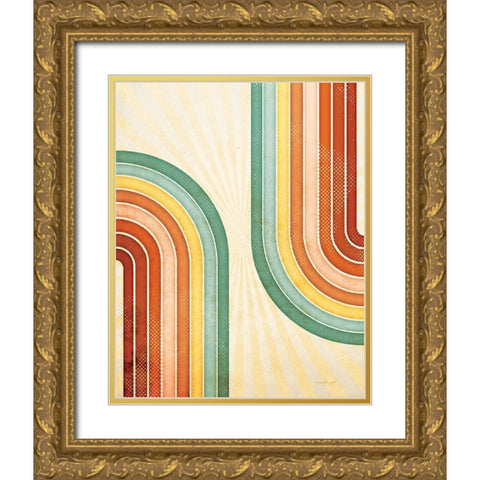 70s Rainbow Gold Ornate Wood Framed Art Print with Double Matting by Pugh, Jennifer